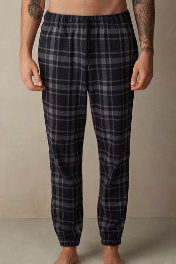 Intimssimi Check Tricot Full Length Pants μπλε | GRIIZ35199