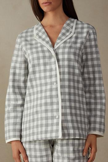 Intimssimi Gingham Lover Shirt in Brushed Cloth ασπρα | GRDFL58434