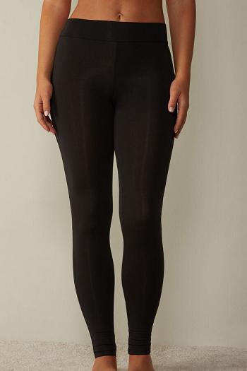 Intimssimi High-Waisted Micromodal Stirrup Leggings μαυρα | XGRBH94757