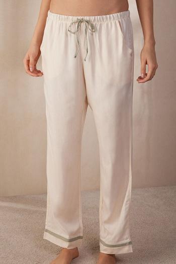 Intimssimi Lost in Fields Full Length Pants in Plain-weave Modal ασπρα | ZGRNQ59990