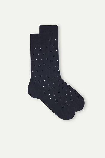 Intimssimi Men’s κοντο Socks in Patterned Lisle βαμβακερα μπλε | TGRWZ64926