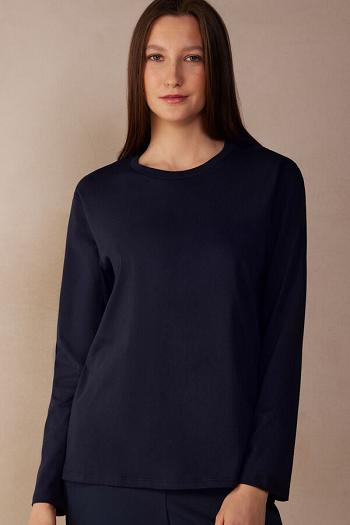 Intimssimi Oversized Long Sleeve Top in Supima® βαμβακερα μπλε | GRDFL75441