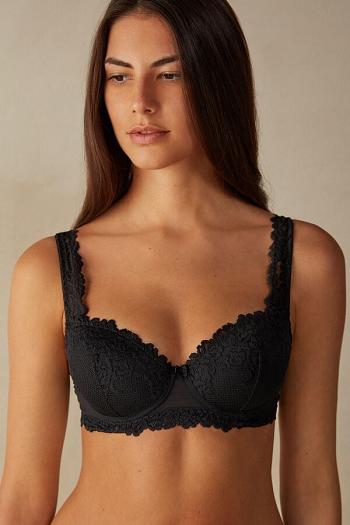 Intimssimi Pretty Flowers Sofia Balconette Bra μαυρα | GRDFL25393