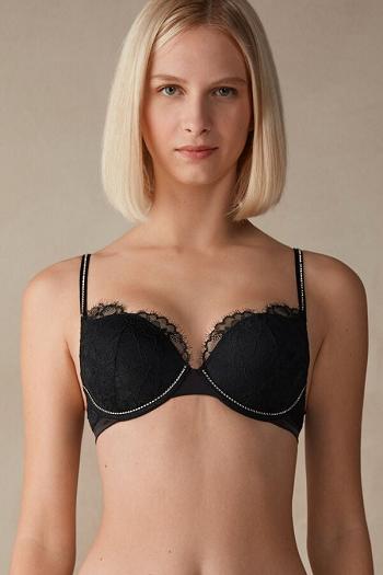 Intimssimi Shine High Like Stars Elettra Super Push-up Bra μαυρα | GRJVR77747