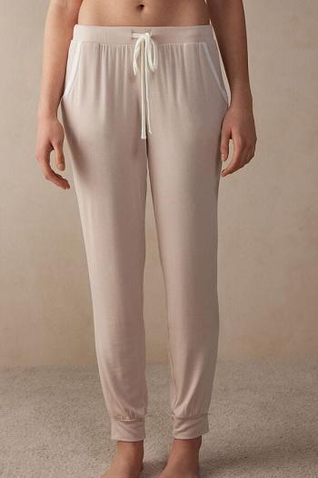 Intimssimi Simple Elegance Full Length Jogger Pants in Modal ροζ | GREAH14825