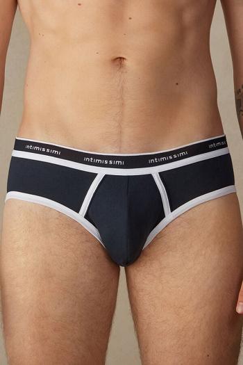 Intimssimi Stretch Supima® βαμβακερα Brief with Logo Detail μπλε | GREGJ31942