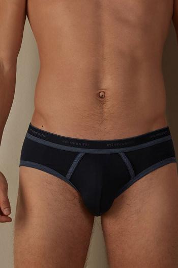 Intimssimi Stretch Supima® βαμβακερα Brief with Logo Detail μπλε | GREGJ69494