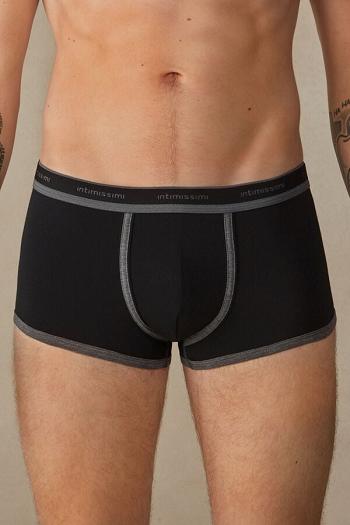 Intimssimi Stretch Supima® βαμβακερα Boxer Shorts with Logo Detail μαυρα | GRNEJ54455