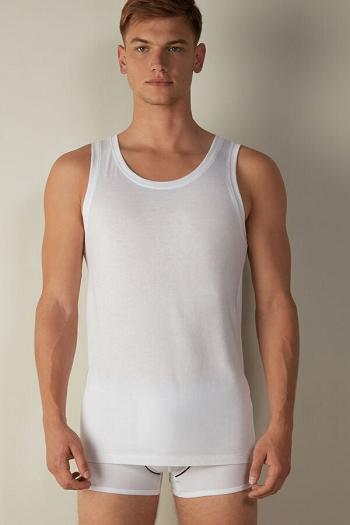 Intimssimi Supima βαμβακερα Crew Neck Tank Top ασπρα | BGRSO78483