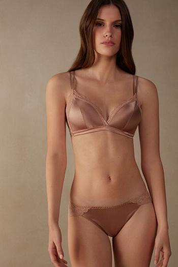 Intimssimi Tiziana Silk and δαντελα Triangle Bra Natural | FGRUI99508