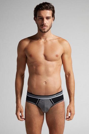 Intimssimi Two-Tone Stretch Supima® βαμβακερα Briefs μαυρα | GRCVG73006