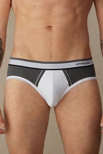 Intimssimi Two-Tone Stretch Supima® βαμβακερα Briefs γκρι | GRIIZ46284