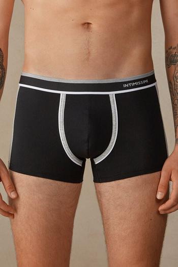 Intimssimi Two-tone Boxers in Stretch Supima® βαμβακερα μαυρα | EGRHC86020