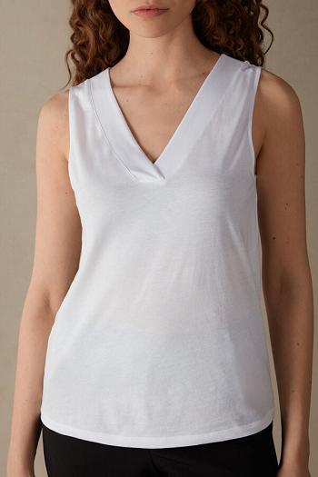 Intimssimi V-neck Top in Supima® Ultrafresh βαμβακερα ασπρα | SGRVO10525