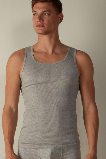 Intimssimi Πλευρωτός Supima βαμβακερα Tank Top γκρι | TGRPQ34447