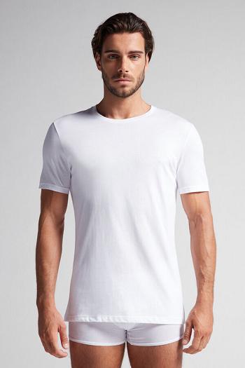 Intimssimi κοντο Sleeve Crew Neck T Shirt in Supima® βαμβακερα ασπρα | GGREC60060