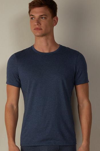 Intimssimi κοντο Sleeve Crew Neck T Shirt in Supima® βαμβακερα μπλε | GRICD51370