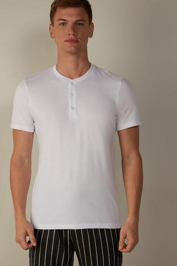 Intimssimi κοντο-Sleeved Supima® βαμβακερα Shirt ασπρα | GRJKU18147