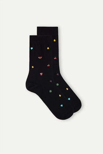 Intimssimi κοντο Socks in Patterned βαμβακερα μαυρα | SGRNY10722