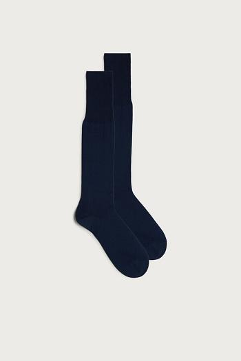 Intimssimi ψηλεσ Sateen Egyptian βαμβακερα Socks μπλε | LGRSX74604