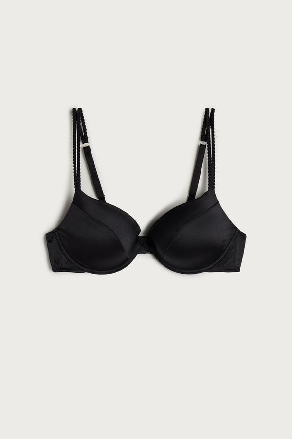 Intimssimi Bellissima Silk Push-Up Bra μαυρα | SGRNY62612