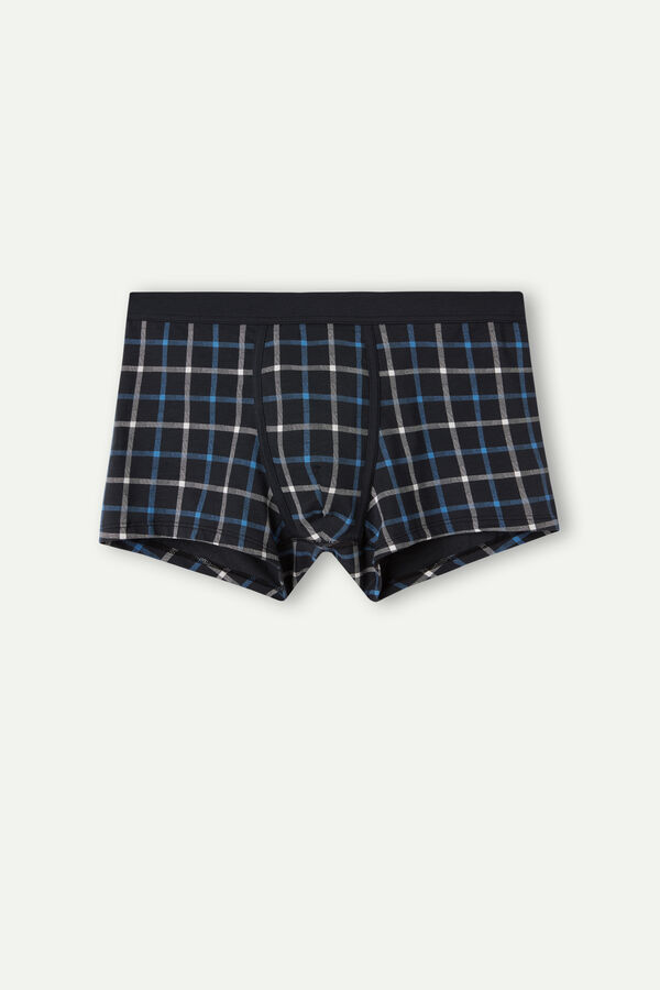 Intimssimi Blue Checkered Boxers in Stretch Supima® βαμβακερα μπλε | GRIIZ95903