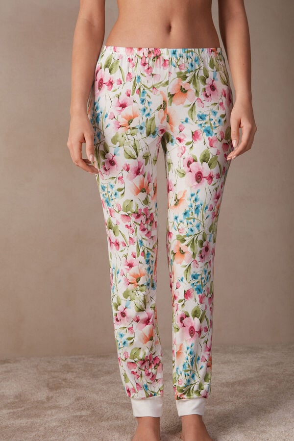 Intimssimi Botanical Lyrics Full Length Modal Pants ασπρα | GRJZR48089