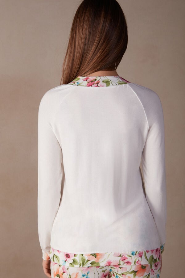 Intimssimi Botanical Lyrics Long Sleeve Modal Top ασπρα | GRZPD24377