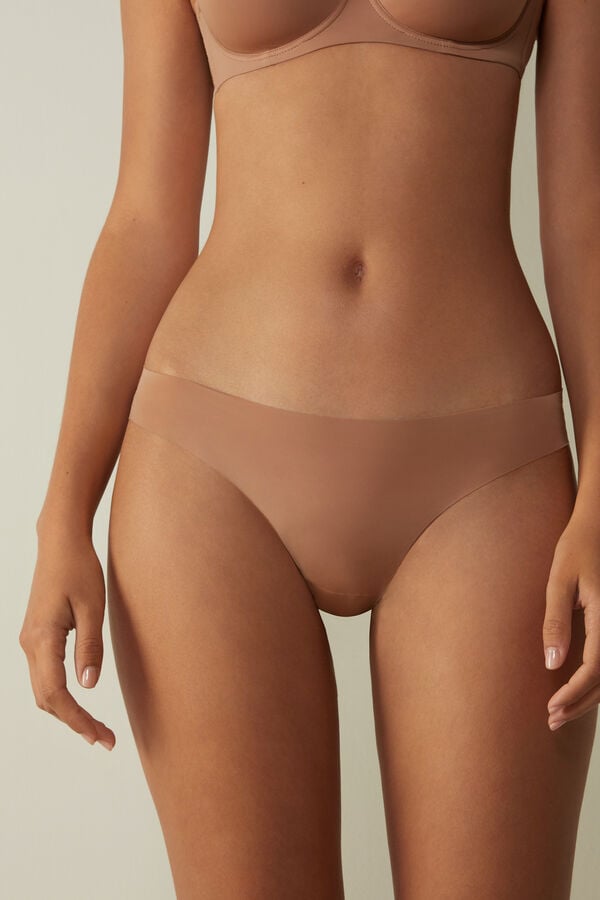 Intimssimi Brazilian Panties in Seamless Ultra Light Microfiber Natural | BGRSO79977