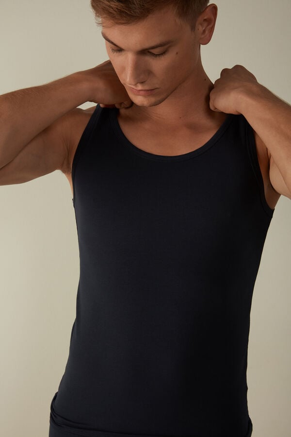 Intimssimi Crew Neck Tank Top μπλε | QGRUV99178