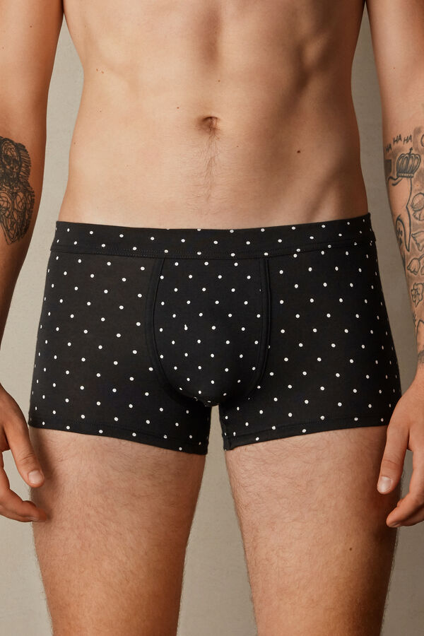 Intimssimi Dotted Boxers in Stretch Supima® βαμβακερα μαυρα | AGRWC57055