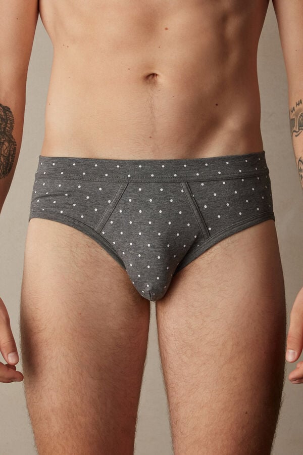 Intimssimi Dotted Briefs in Stretch Supima® βαμβακερα γκρι | GRJBT13328