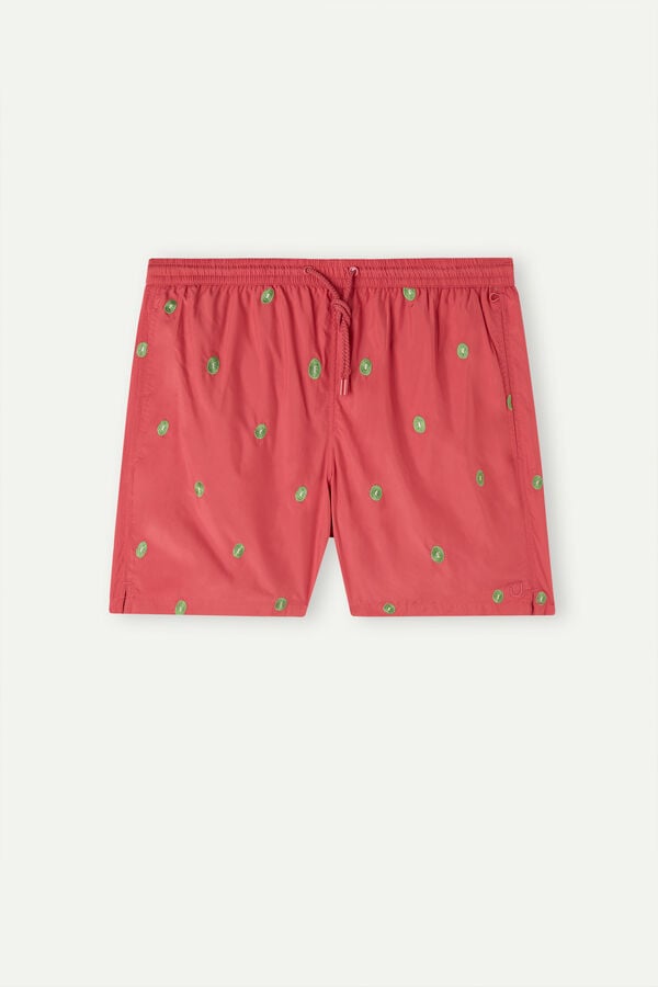 Intimssimi Embroidered Kiwi Swim Trunks κοκκινα | GGREC46712