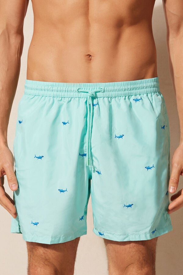 Intimssimi Embroidered Shark Swim Trunks Print | GGREC98710