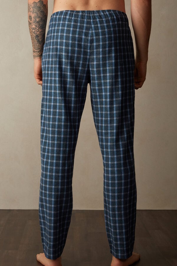 Intimssimi Full Length Pants in Check Patterned Brushed Cloth μπλε | EGRHC38088