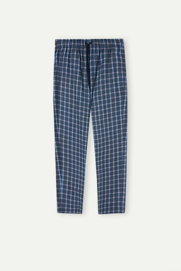 Intimssimi Full Length Pants in Check Patterned Brushed Cloth μπλε | EGRHC38088