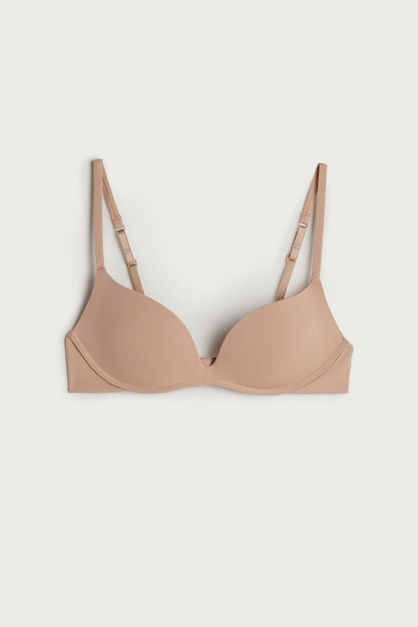 Intimssimi Gioia B Cup Microfiber Super Push-Up Bra Natural | PGRER89899