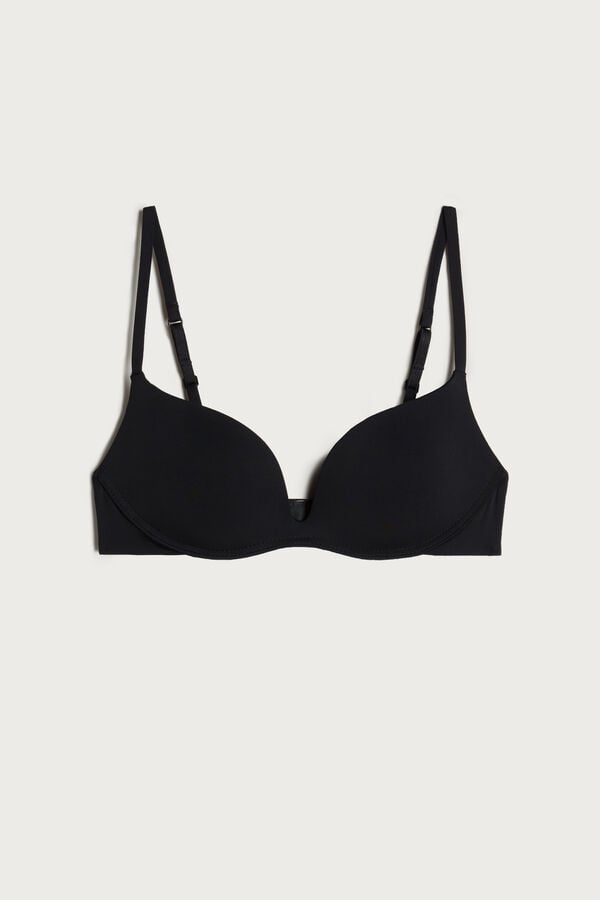 Intimssimi Gioia B Cup Microfiber Super Push-Up Bra μαυρα | QGRWA67196