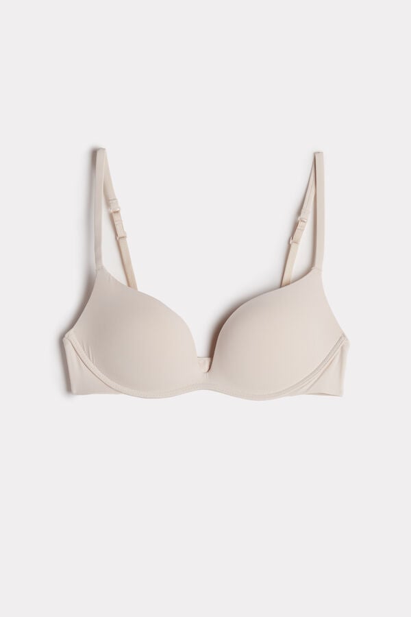 Intimssimi Gioia C-D Cup Microfiber Super Push-Up Bra Natural | SGRNY35551