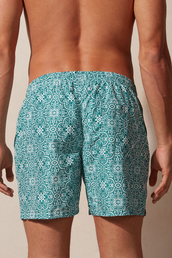 Intimssimi Green Majolica Print Swim Trunks μπλε | UGRND77160