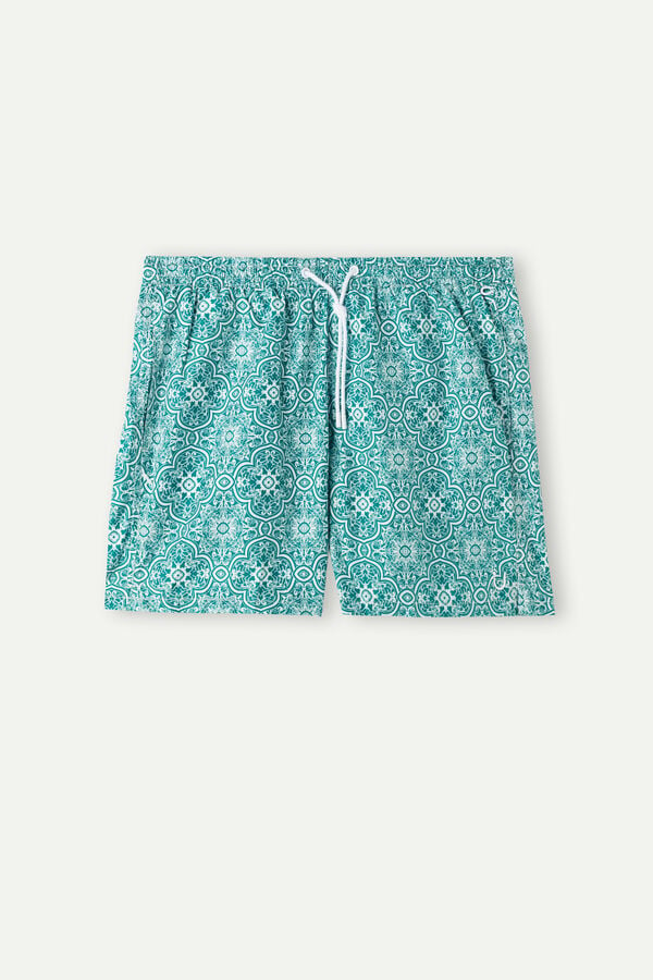 Intimssimi Green Majolica Print Swim Trunks μπλε | UGRND77160