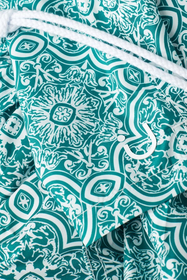 Intimssimi Green Majolica Print Swim Trunks μπλε | UGRND77160