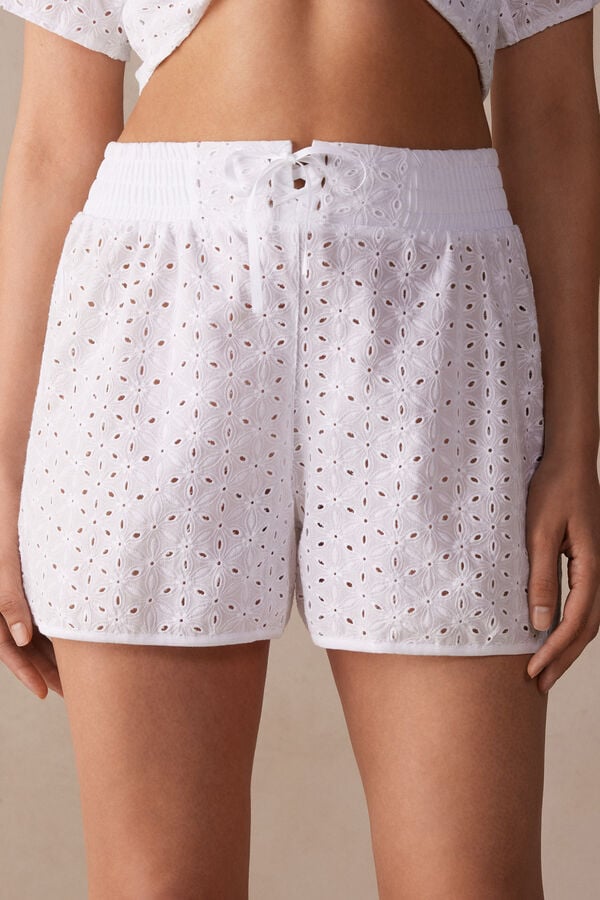 Intimssimi Hello Sunshine Sangallo δαντελα Shorts ασπρα | TGRPQ59104