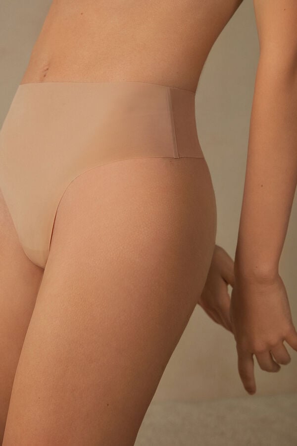 Intimssimi High waist Στρινγκ in Seamless Ultralight Microfiber Natural | EGRHC21393