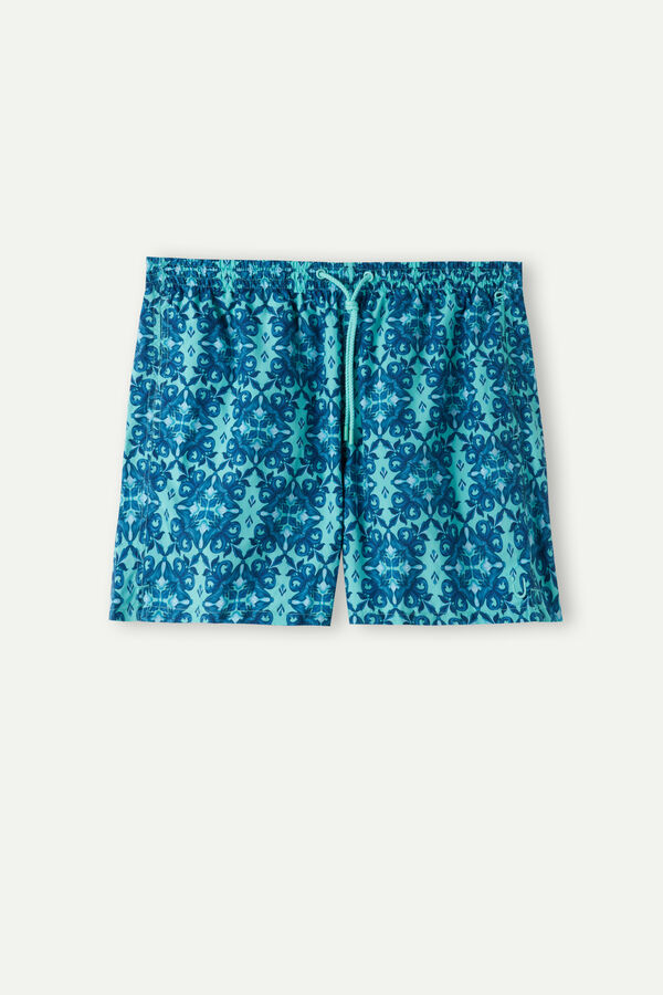 Intimssimi Light Blue Moroccan Print Swim Trunks μπλε | GRJBT99823