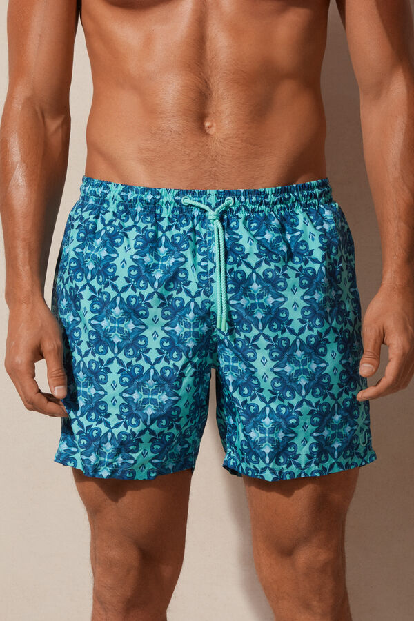 Intimssimi Light Blue Moroccan Print Swim Trunks μπλε | GRJBT99823