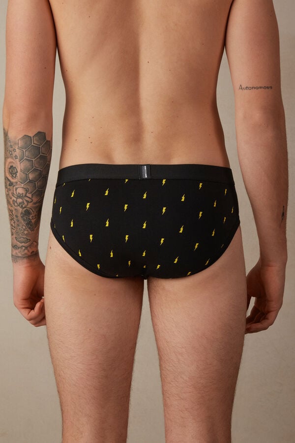 Intimssimi Lightning Bolt Briefs in Stretch Supima® βαμβακερα μαυρα | GGREC58529