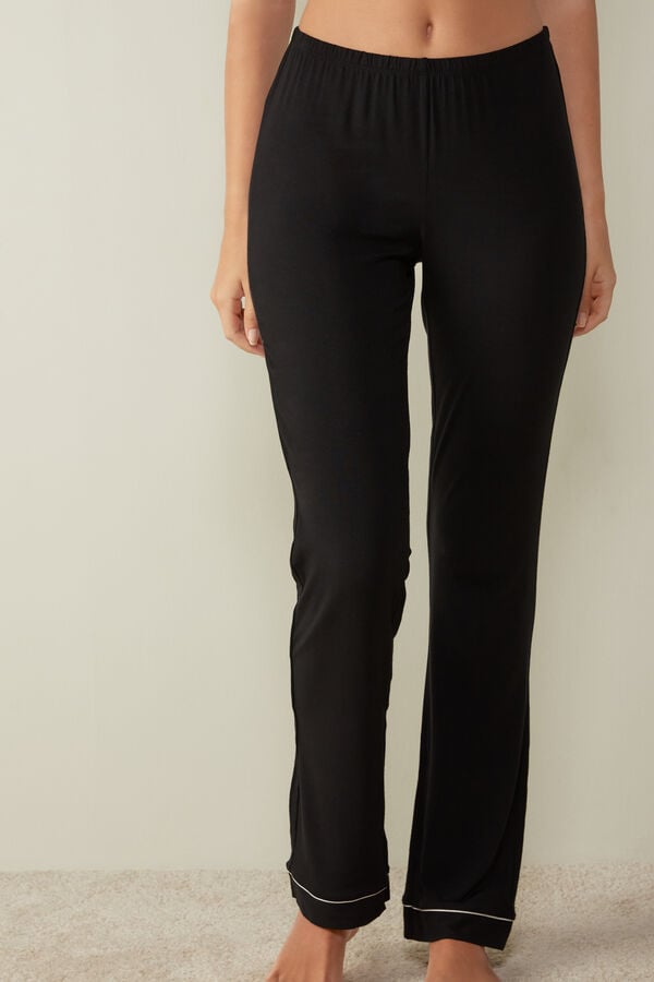 Intimssimi Long Micromodal Trousers μαυρα | GGRUC56308