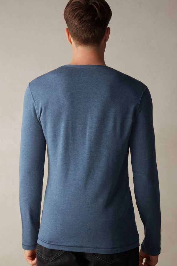 Intimssimi Long-Sleeve Modal-Cashmere Top μπλε | DGRKV99187