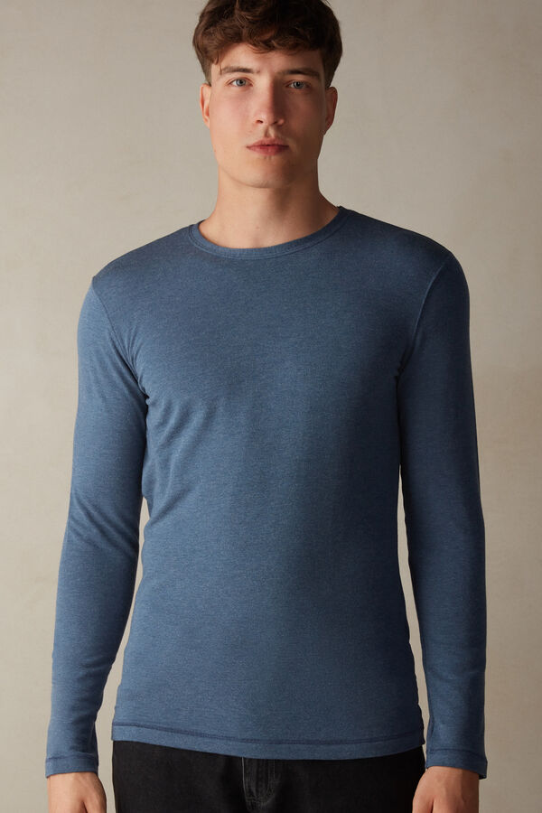 Intimssimi Long-Sleeve Modal-Cashmere Top μπλε | DGRKV99187